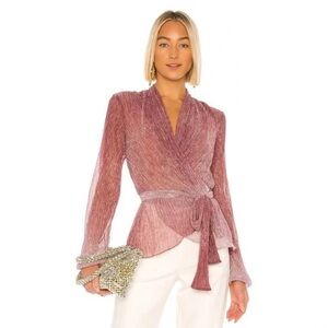 PatBO Lurex Wrap Top in Light Orchid